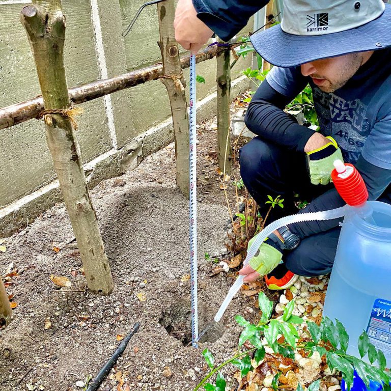 植穴 深さ 計測 給水 透水試験