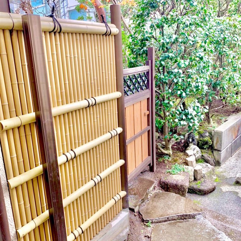 竹垣 木戸 柱 押縁 庭