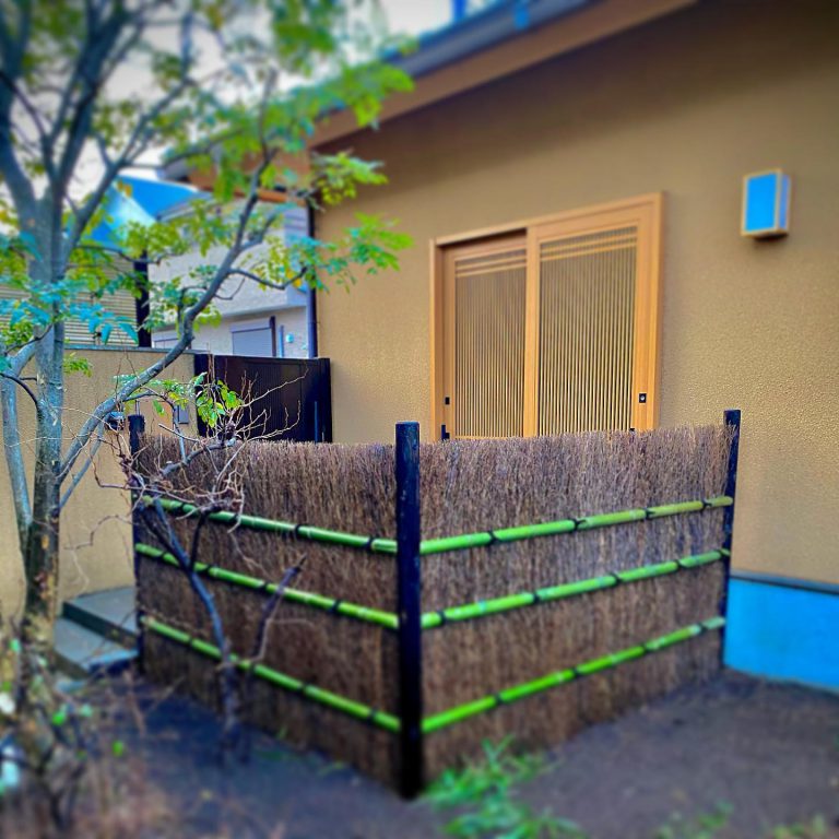 穂垣 青竹 押縁 竹垣 新設
