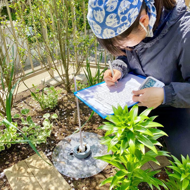 透水試験 計測器 記録 植栽 土壌調査