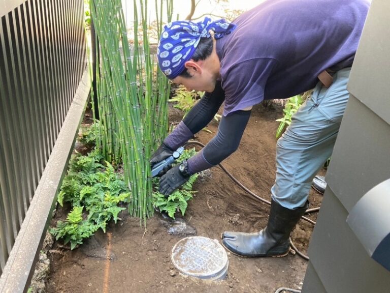 和風　お庭　植栽　灯篭　造園工事　港区