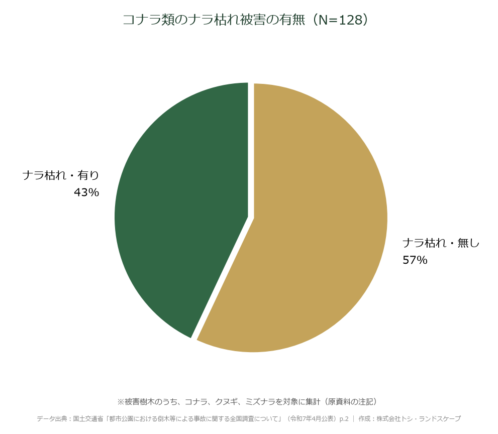 コナラ類 ナラ枯れ 有無 円グラフ 国土交通省
