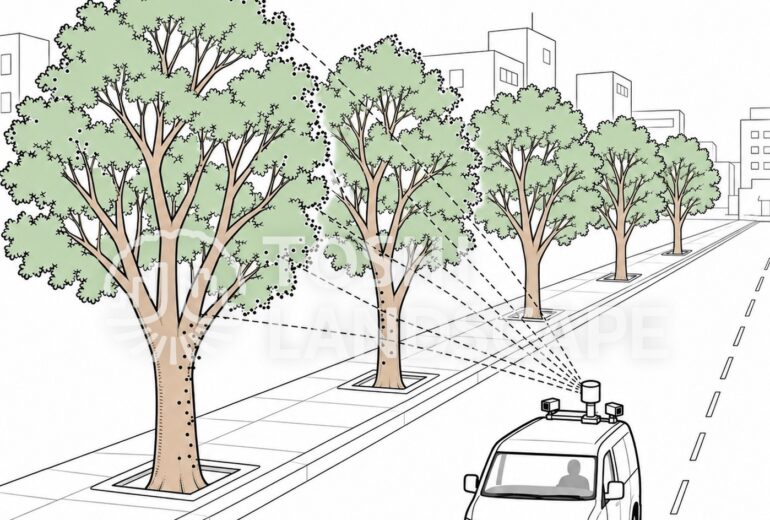 AI 樹木診断 車載レーザー 街路樹 台帳 樹木医