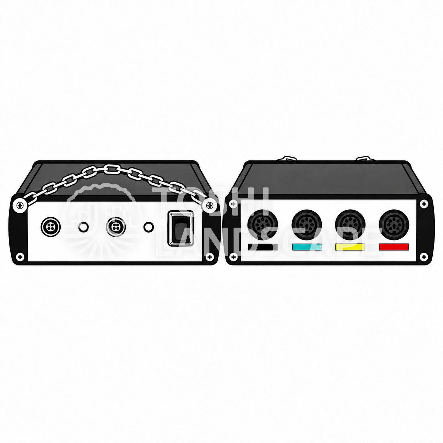 アーボエレクトロ 本体 GeoPic-32 多電極抵抗計 前面 背面 差し込み口 Ch 1-8 9-16 17-24 25-32 図解