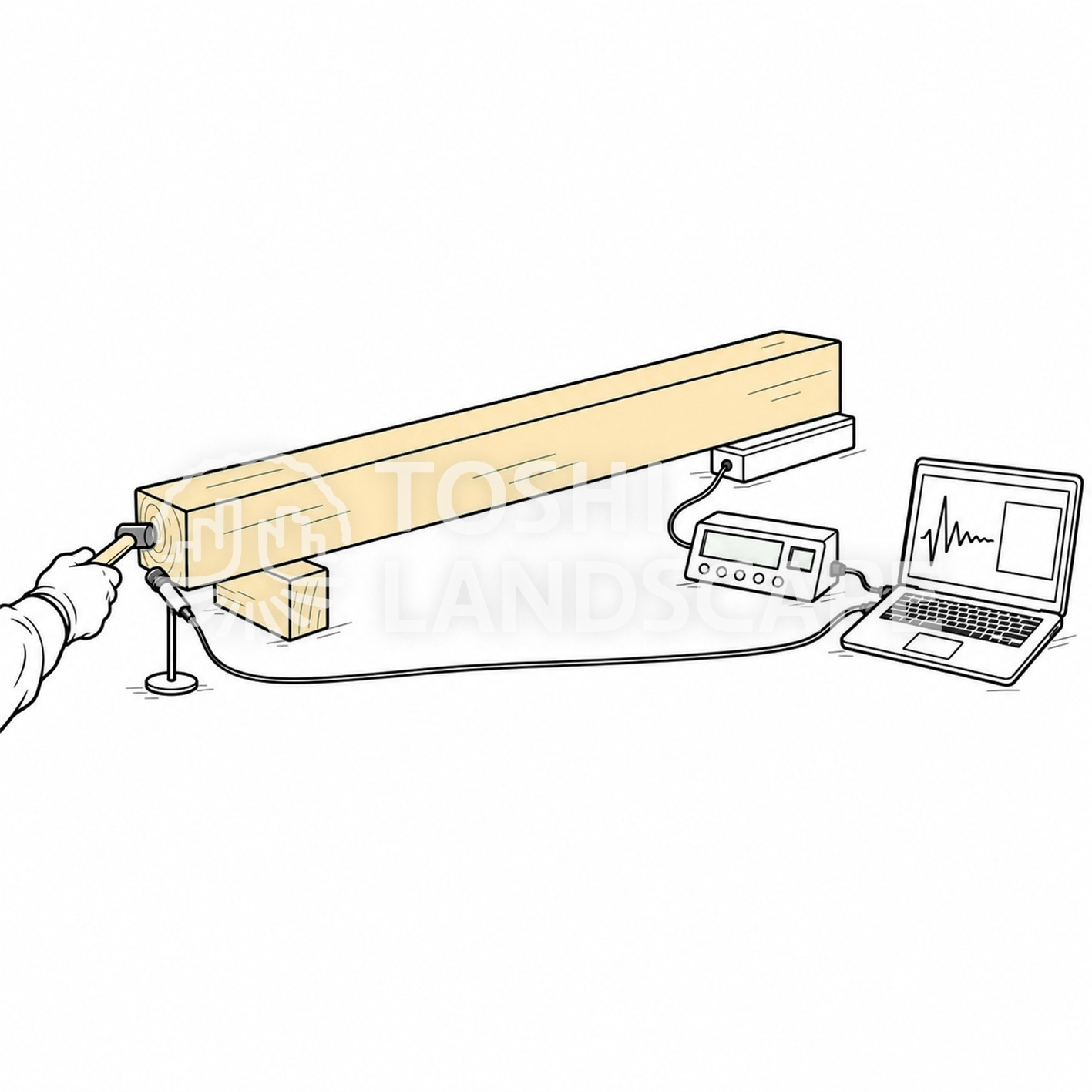 ポータブル木材グレーダー Portable Lumber Grader はかり ハンマー マイク 製材 強度等級 図解