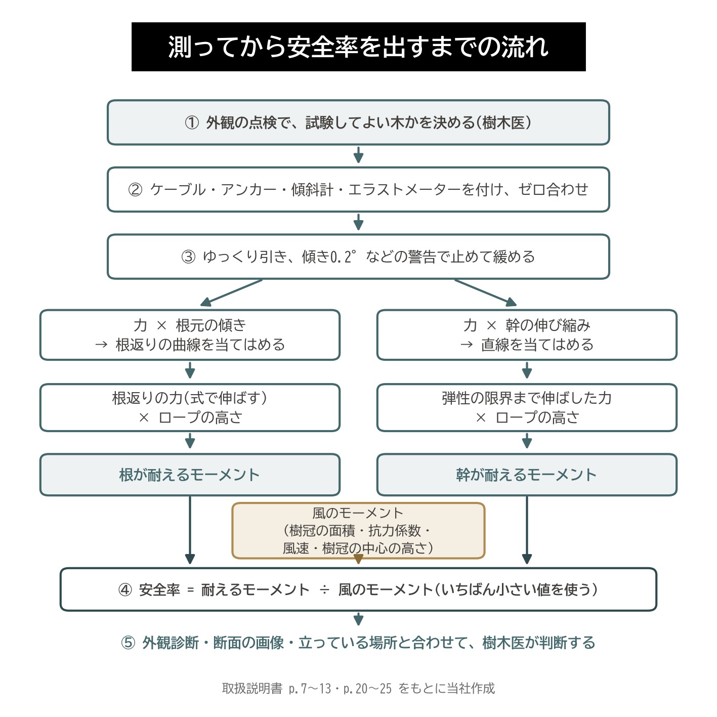 引張り試験 解析の流れ 根返りの曲線 直線 弾性の限界 モーメント 風のモーメント 安全率 流れ図