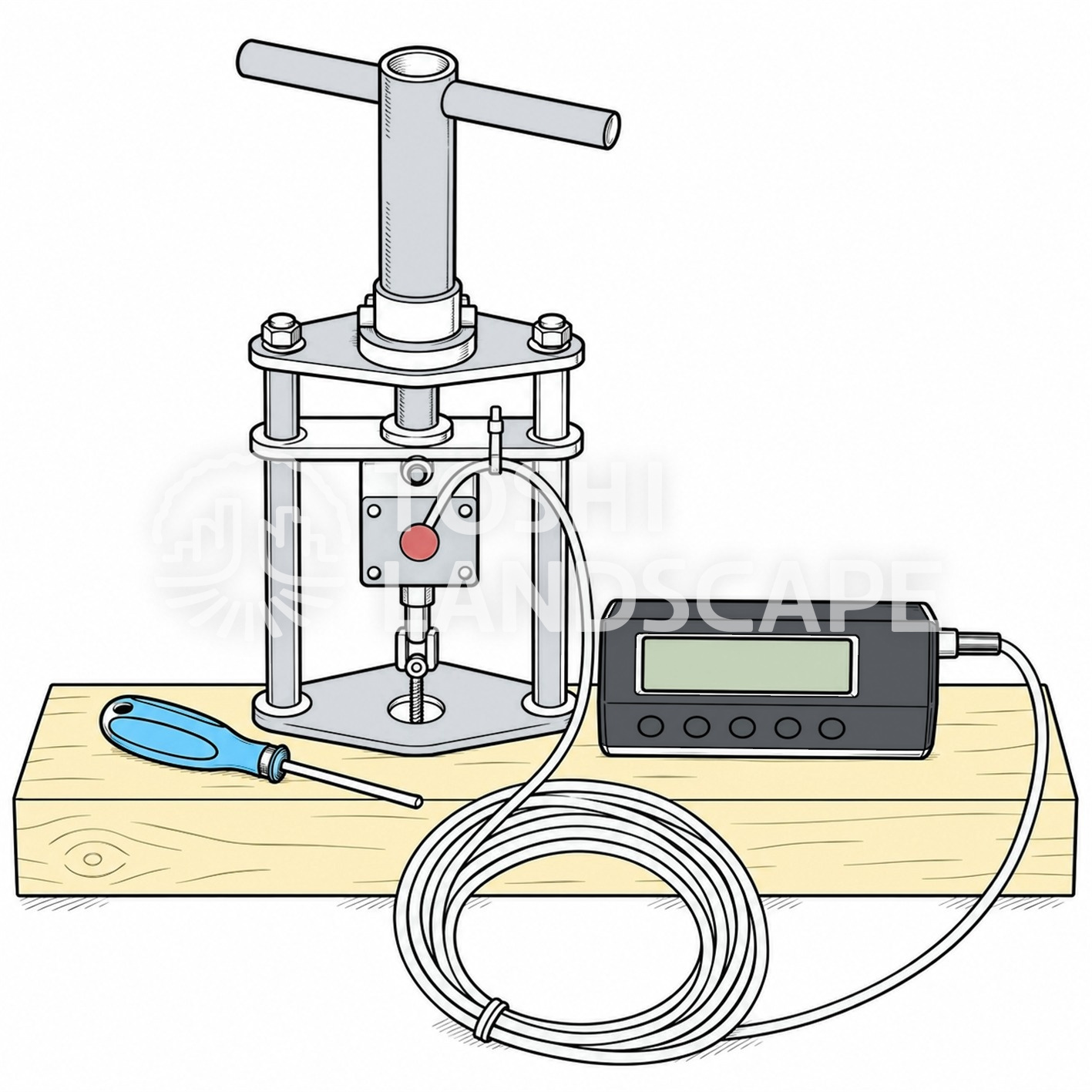 ネジ引き抜き力計 Screw Withdrawal Force Meter 木材 ネジ 引き抜き 力 表示器 図解