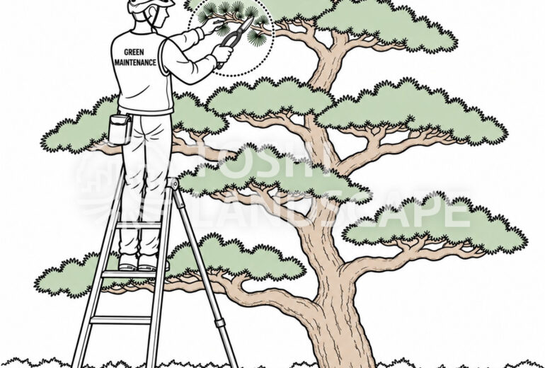 キリバシ 松 手入れ 庭師 植木屋 枝先 仕立て松 図解