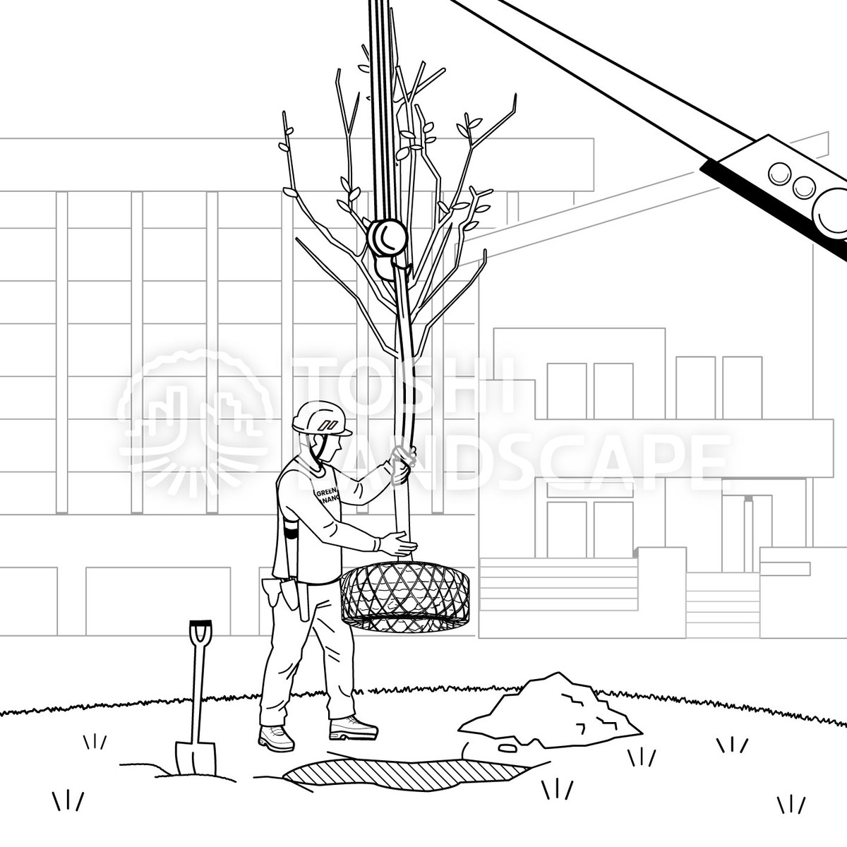 植栽工事のイラスト