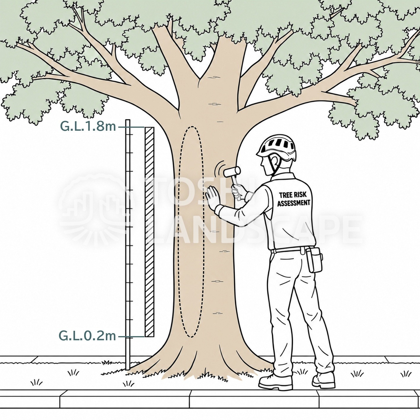 木槌 打診 異常音 範囲 高さ G.L. 街路樹診断カルテ 外観診断