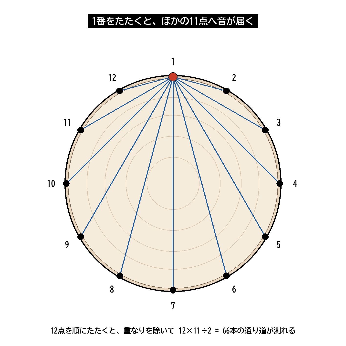 ピカス 1点をたたく 11点 音の通り道 12点 66本 図解
