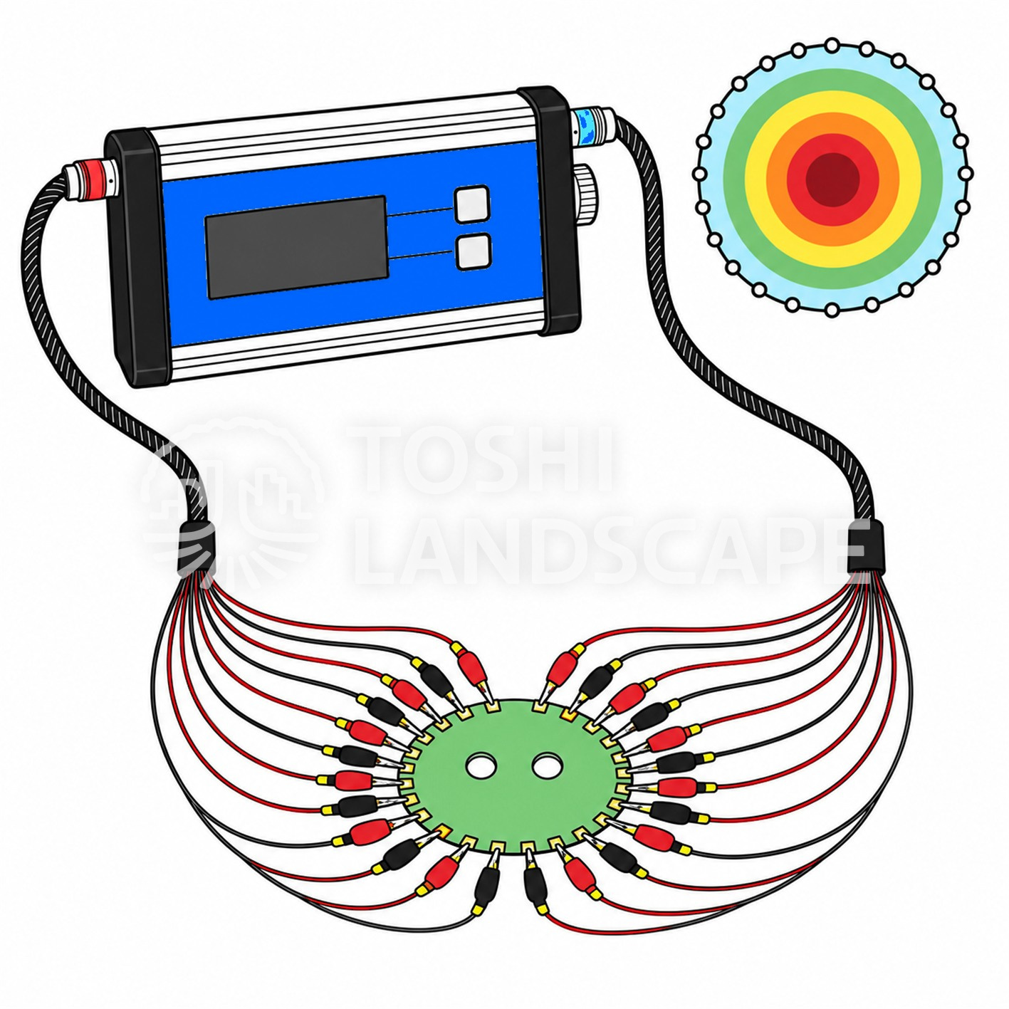 トロニック PiCUS TreeTronic テスト円盤 動作確認 点検 電気抵抗トモグラフィ 図解