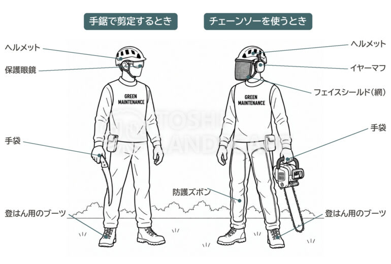 保護具 ヘルメット 保護眼鏡 フェイスシールド イヤーマフ 防護ズボン 手袋 ブーツ アーボリスト 樹上作業