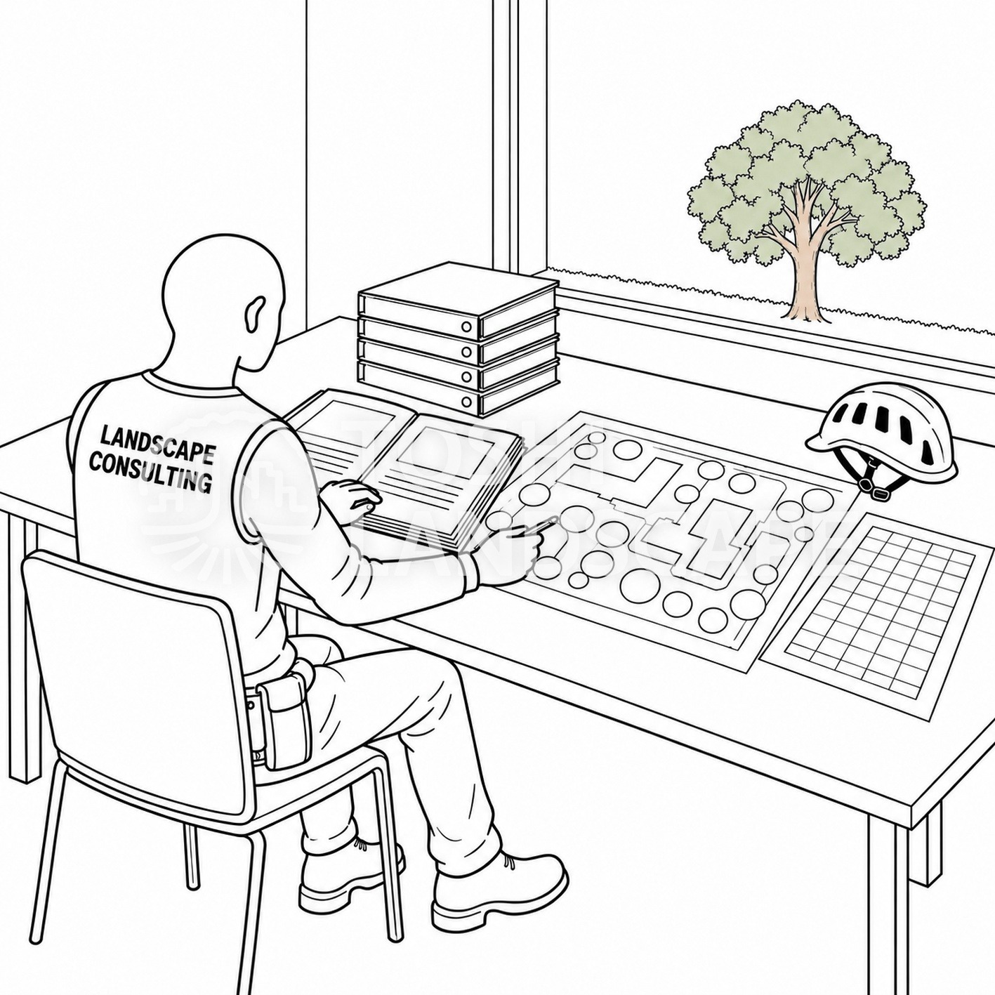マンション 植栽 作業報告書 図面 樹木台帳 資料 読み込み 樹木医 コンサルティング イラスト