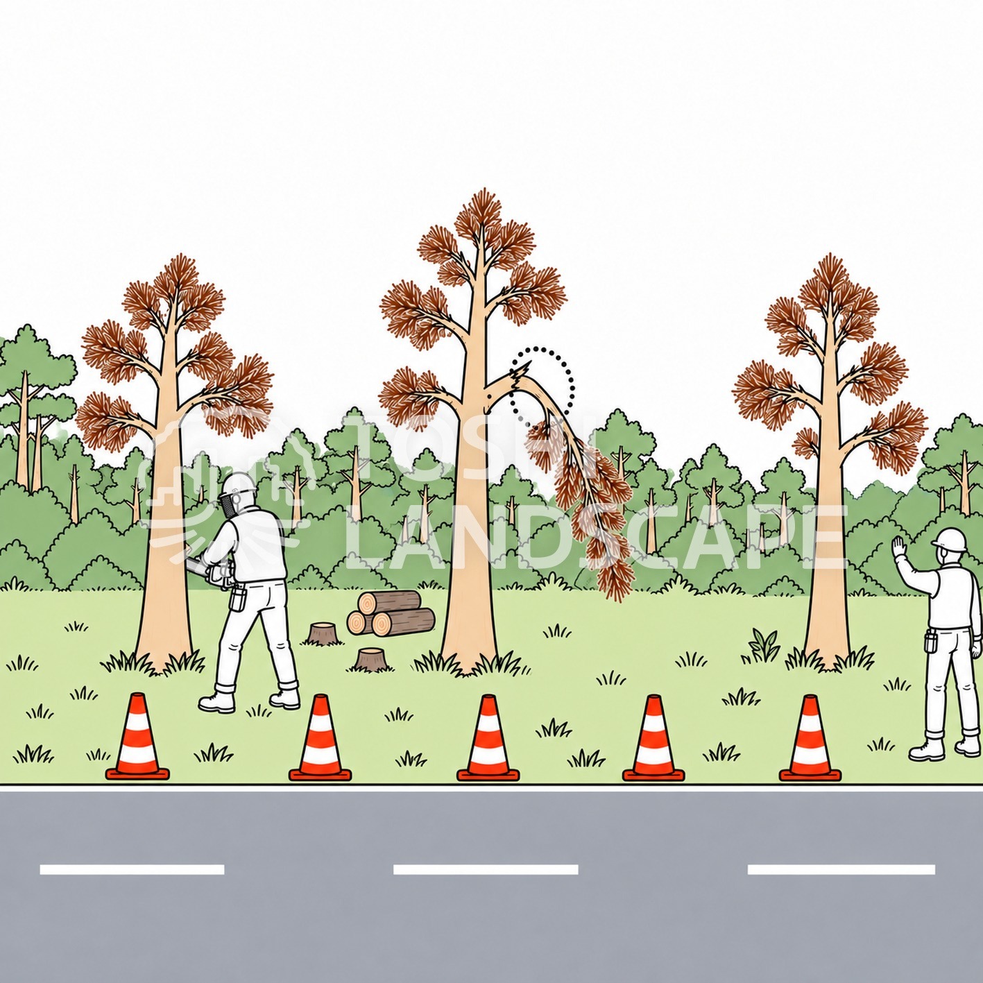 松枯れ 危険木 伐採 道路 二次被害 山形県 庄内