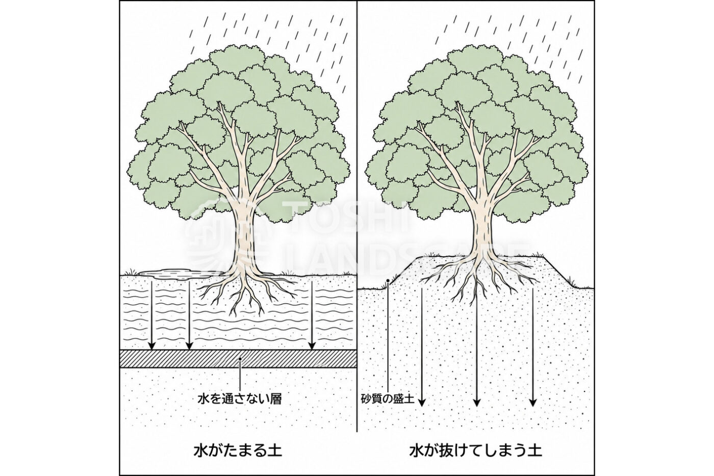 樹木 衰弱 原因 土壌 締め固め 過湿 乾燥 盛土 樹木医